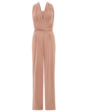 Taylor Twist Me Tie Me Bridesmaid Jumpsuit, Pink (PINK), large