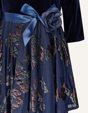 Velvet Devore Dress , Blue (NAVY), large