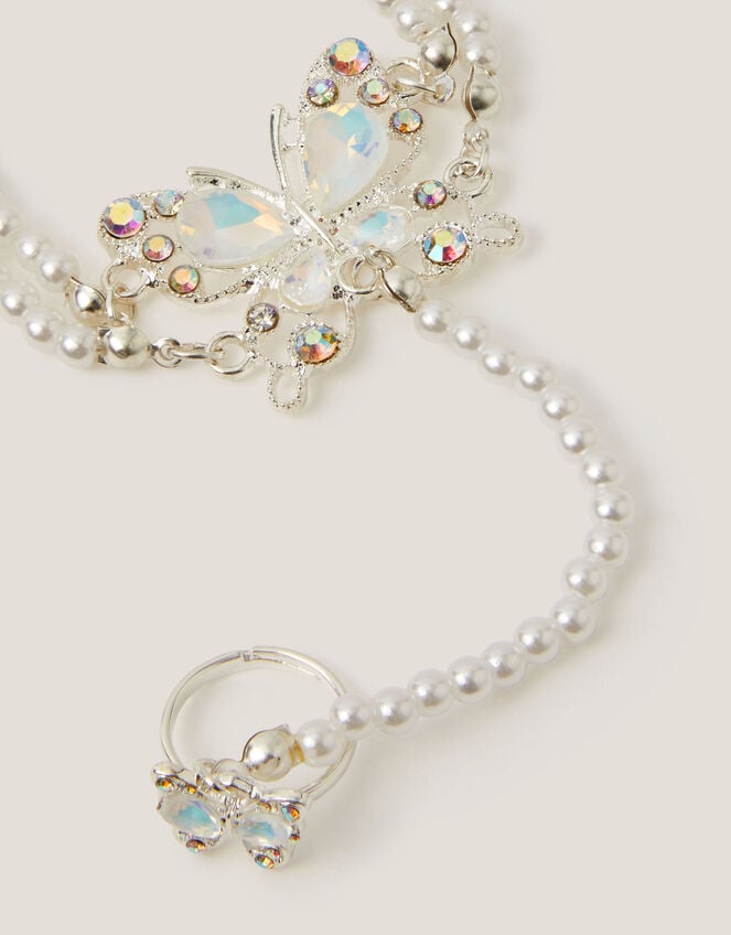 Butterfly Linked Bracelet & Ring Set, Silver (SILVER), large