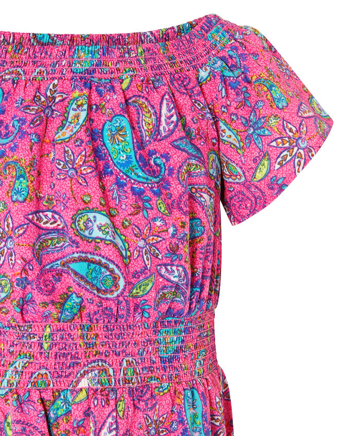 Paisley Shirred Jumpsuit, Pink (PINK), large