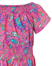 Paisley Shirred Jumpsuit, Pink (PINK), large