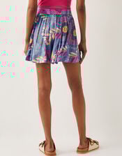 Monika High-Waisted Floral Print Shorts, Blue (BLUE), large