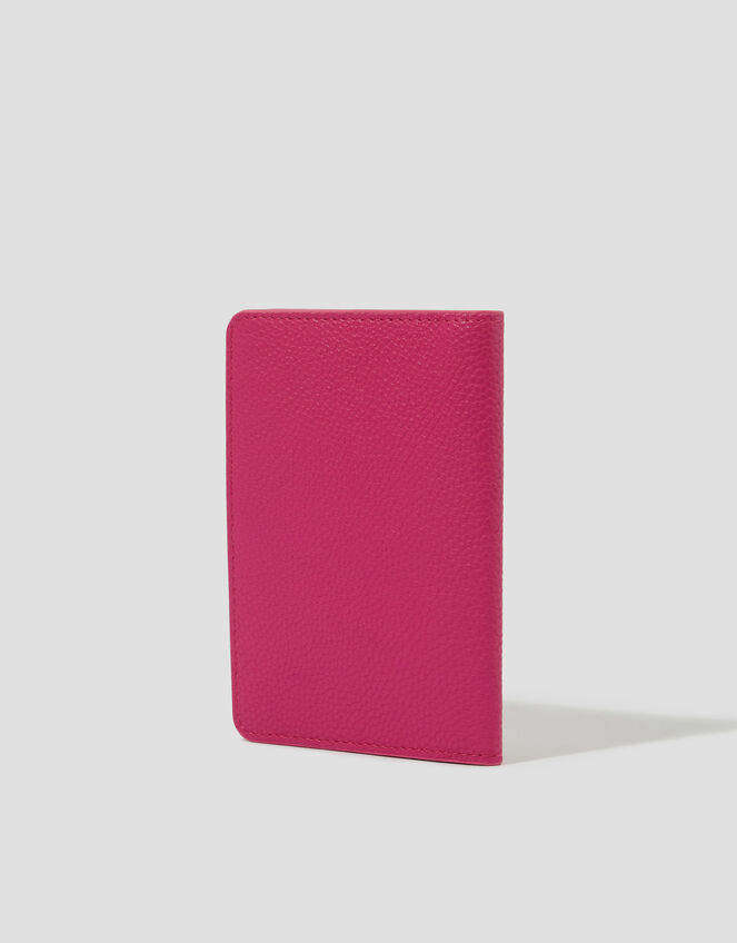 Faux Leather Passport Holder, Pink (PINK), large