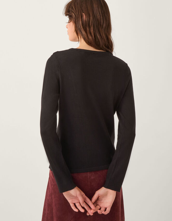 Bonnie Asymmetrical Button Jumper, Black (BLACK), large