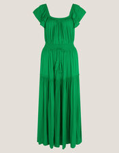 Isabela Square Neck Midi Dress, Green (GREEN), large
