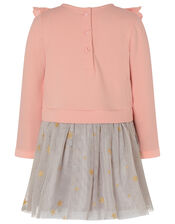 Baby Broderie Trim Disco Dress, Pink (PINK), large