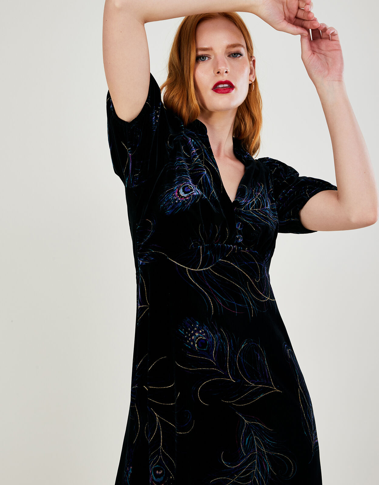 Monsoon black velvet dress 2025