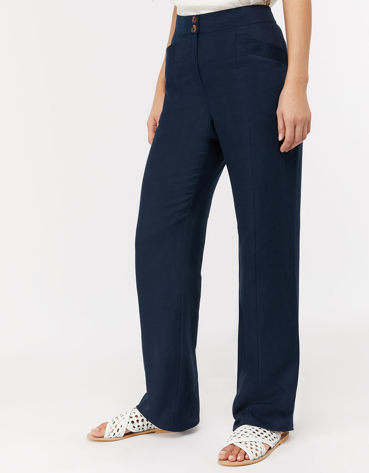 Wide leg trousers short length clearance