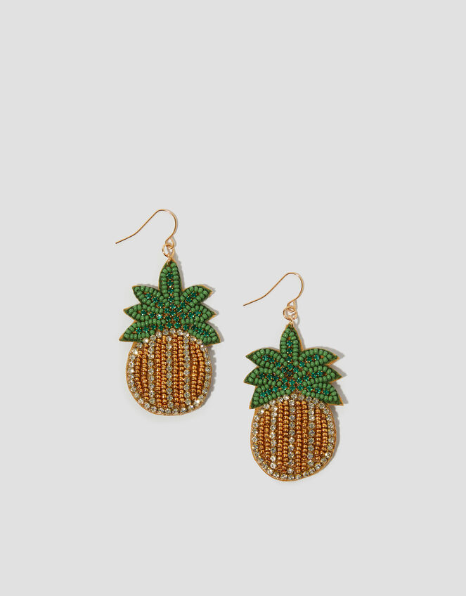 Pineapple Bead Drop Earrings, , large