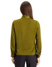 Scotch and Soda Bow Neck Blouse, Green (OLIVE), large
