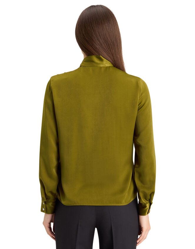 Scotch and Soda Bow Neck Blouse, Green (OLIVE), large