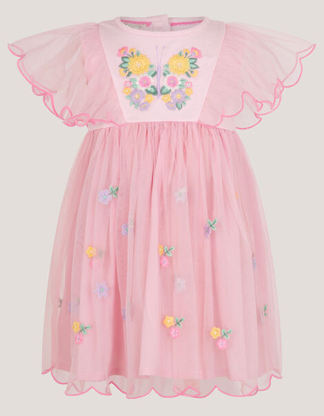 Baby Butterfly Tulle Jersey Dress, Pink (PINK), large