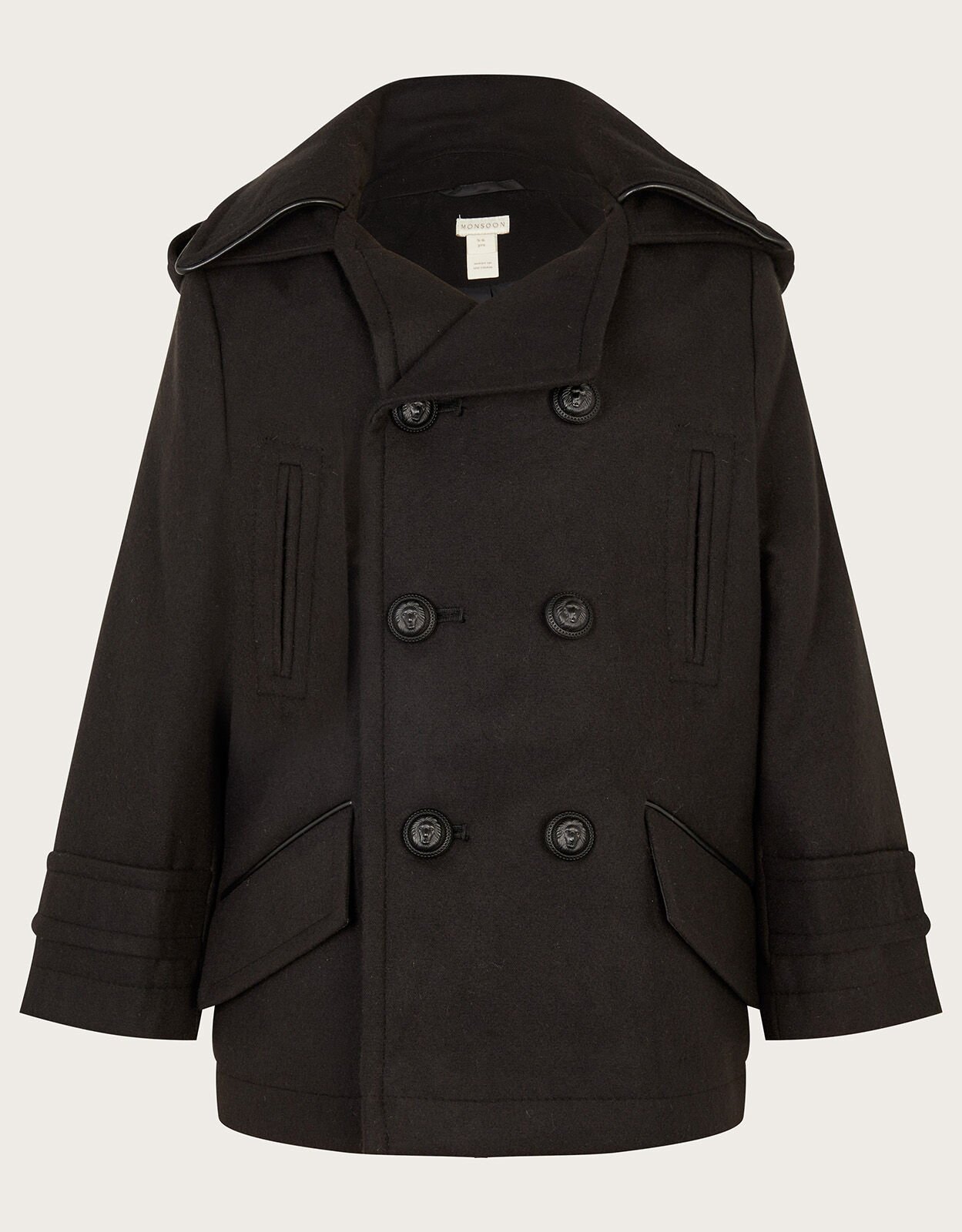 Double breasted shop hooded peacoat