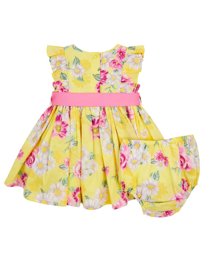 Newborn Baby Floral Dress Set, Yellow (YELLOW), large