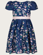 Dita Floral Scuba Dress, Blue (NAVY), large