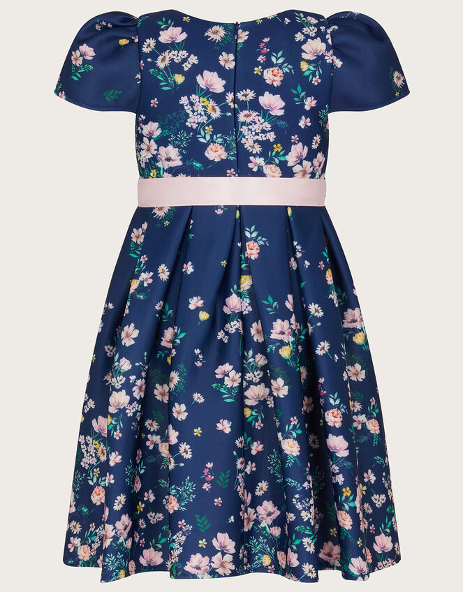 Dita Floral Scuba Dress, Blue (NAVY), large