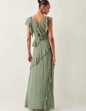 Romy Ruffle Maxi Dress, Green (SAGE), large