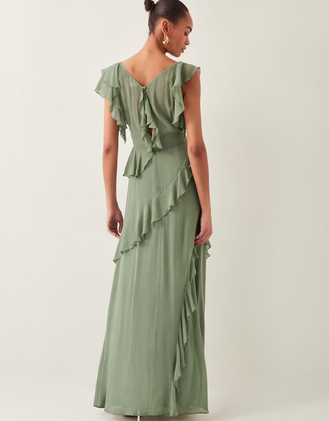 Romy Ruffle Maxi Dress, Green (SAGE), large