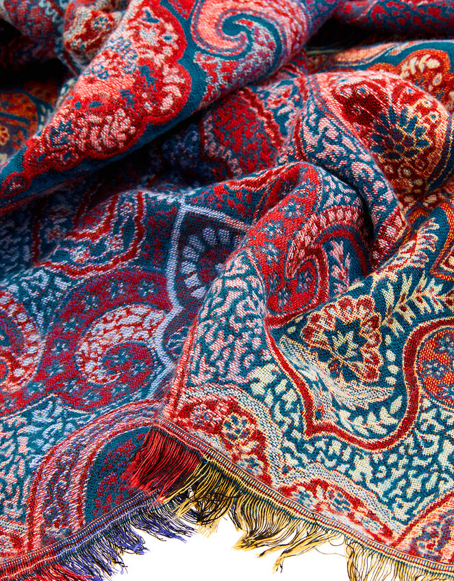 Paisley Jacquard Blanket Scarf, , large
