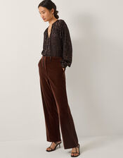 Mila Straight Velvet Trousers, Copper (COPPER), large