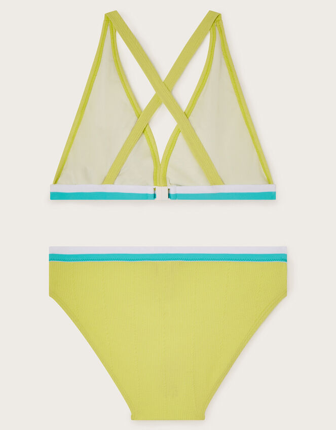 Colour Block Bikini Set, Green (LIME), large