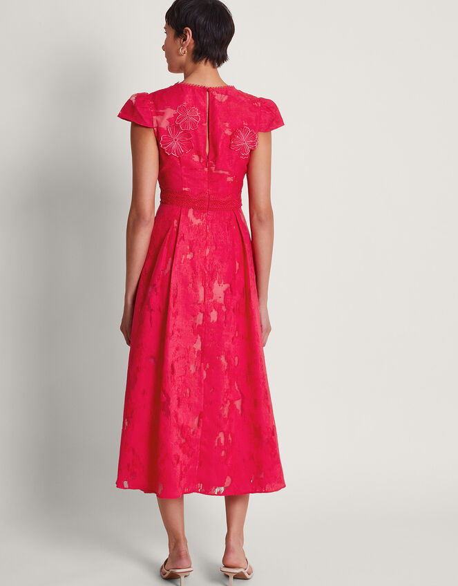 Josie Jacquard Tea Dress, Red (RED), large