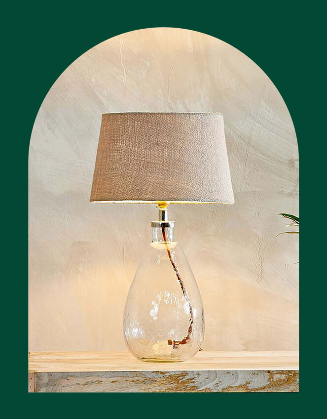 Nkuku Baba Clear Glass Small Tall Lamp, , large