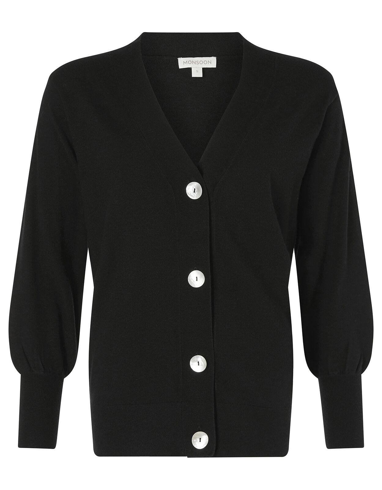 Pearly Button Cardigan Black Cardigans Monsoon Global