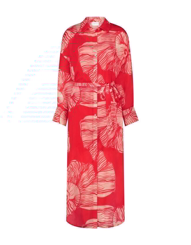 Fabienne Chapot Denis Shell Print Shirt Dress, Red (RED), large