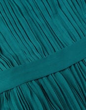 Alicia Pleated Tiered Dress, Teal (TEAL), large