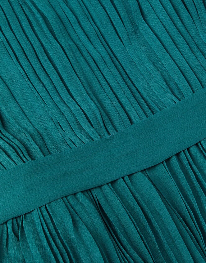 Alicia Pleated Tiered Dress, Teal (TEAL), large