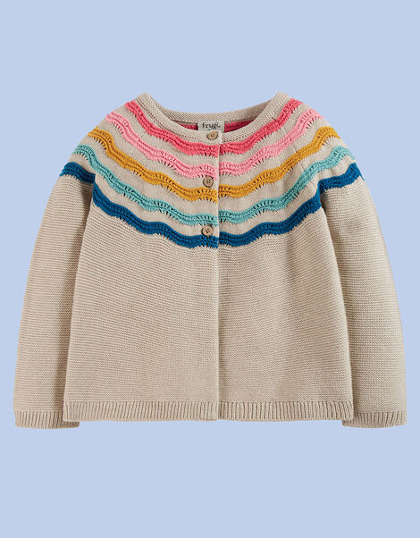 Frugi Allie Cardigan, Camel (OATMEAL), large
