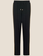 Side Stripe Wide Joggers, Black (BLACK), large