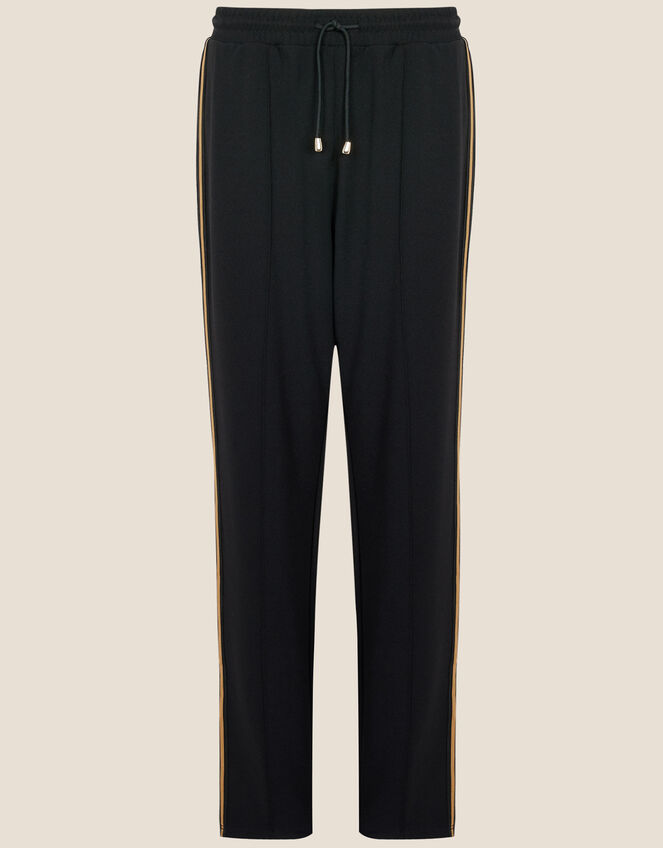 Side Stripe Wide Joggers, Black (BLACK), large