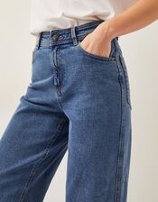 Hallie Regular Crop Wide Leg Jeans, Blue (MID AUTHENTIC BLUE), large