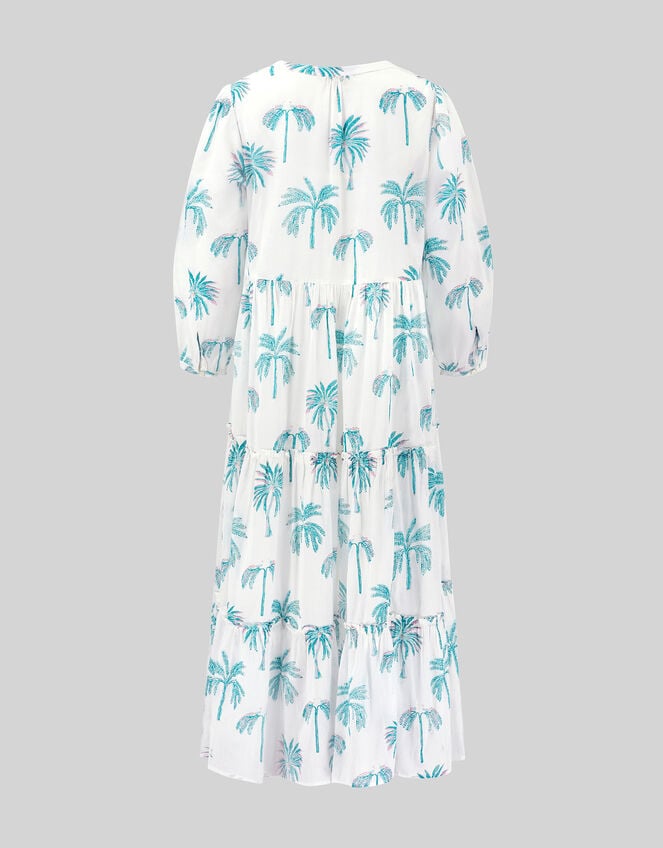 East Pami Palm Print Midi Dress, Ivory (IVORY), large