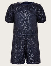 Sequin Playsuit, Blue (NAVY), large