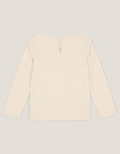 Floral Embroidered Long Sleeve Top, Ivory (IVORY), large