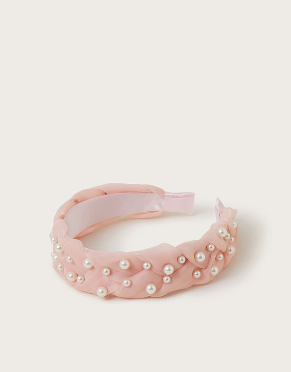 Organza Braid Pearl Headband, , large