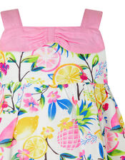Baby Quinn Tropical Dress in Linen and Cotton, Ivory (IVORY), large