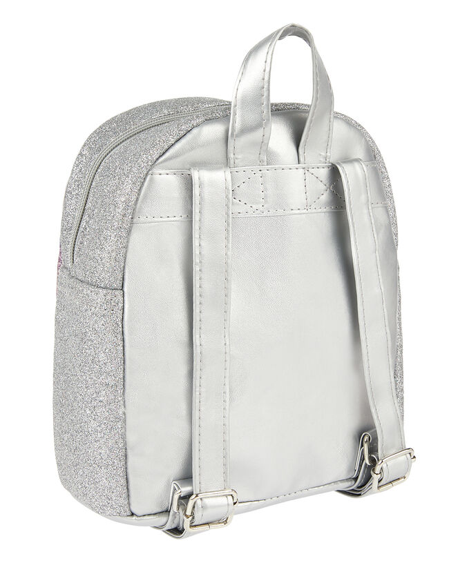 Silver Glitter Owl Backpack, , large