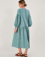 April Meets October May Gingham Dress, Blue (TURQUOISE), large