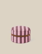 Stripe Velvet Travel Jewellery Box, , large