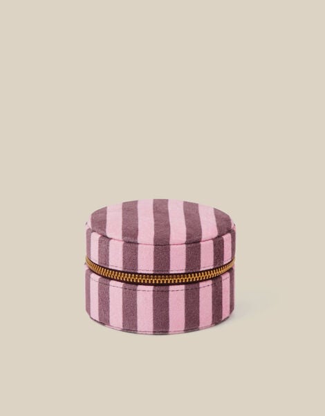 Stripe Velvet Travel Jewellery Box, , large
