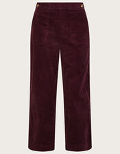 Harper Corduroy Crop Trousers, Purple (PLUM), large