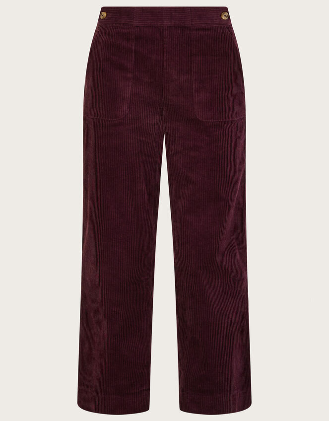 Harper Corduroy Crop Trousers, Purple (PLUM), large