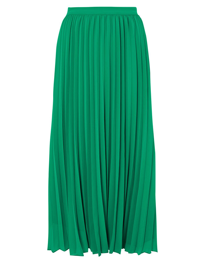 Meryl Pleated Midi Skirt in Recycled Fabric, Green (GREEN), large