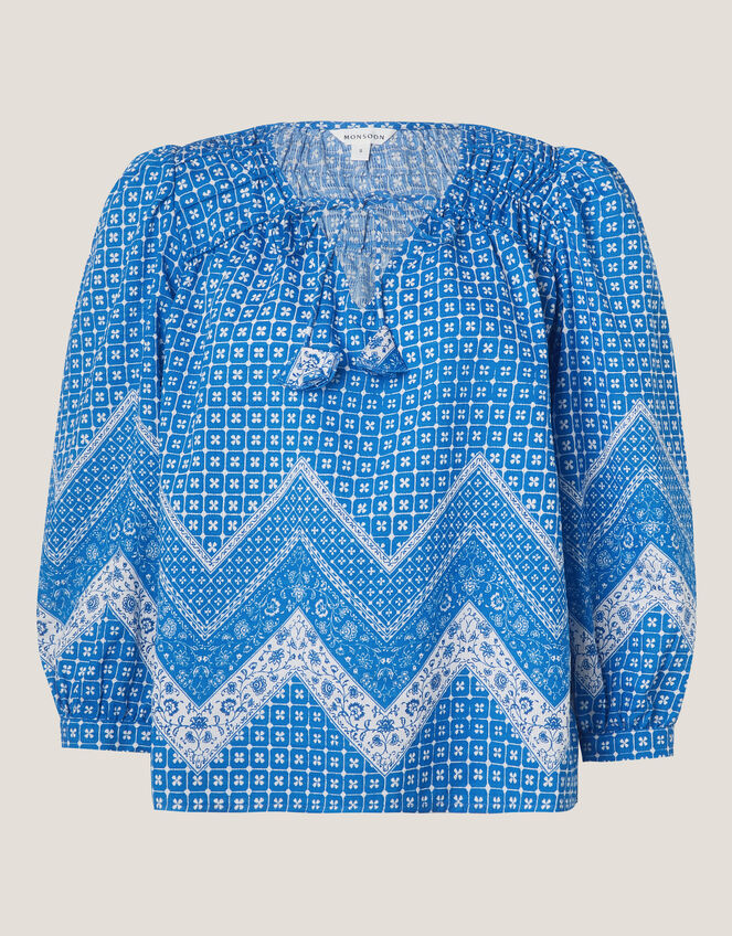 Iggy Floral Print Blouse, Blue (BLUE), large