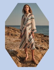 Devotion Twins Alivora Chevron Stripe Midi Dress, Multi (MULTI), large