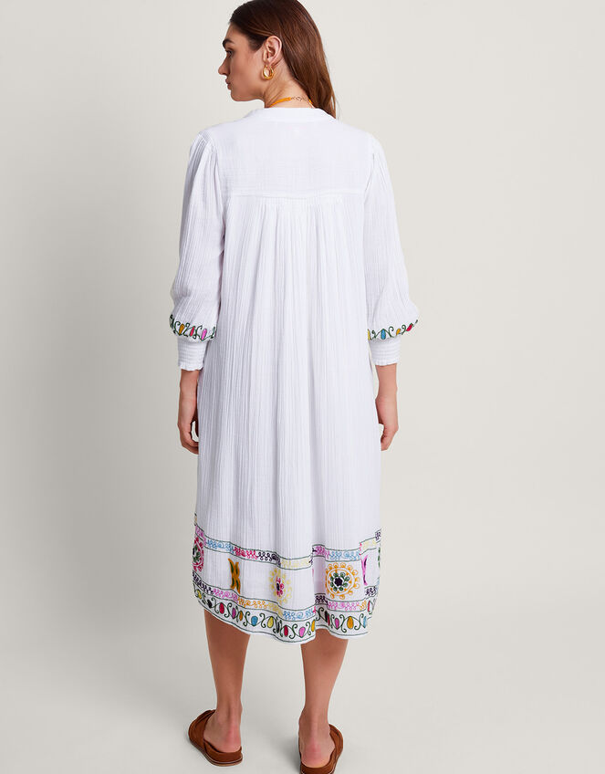 La Galeria Elefante Hand-Embroidered Dress, White (WHITE), large